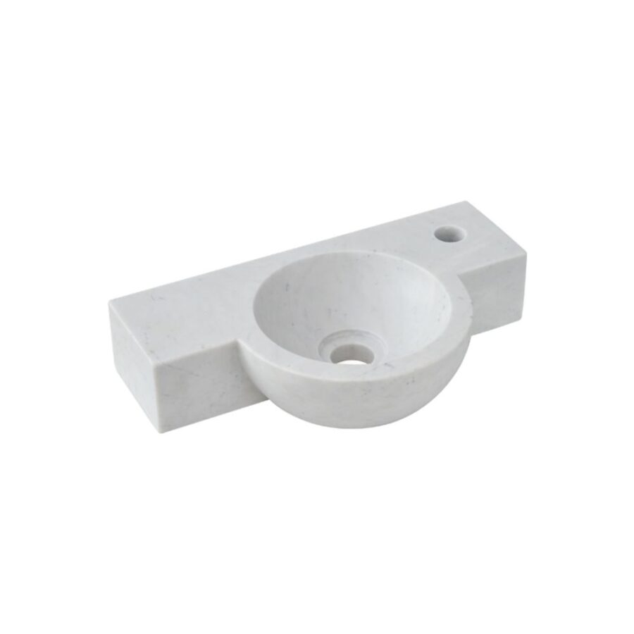 Chậu lavabo treo tường Kanly đá trắng sữa MAR6M013