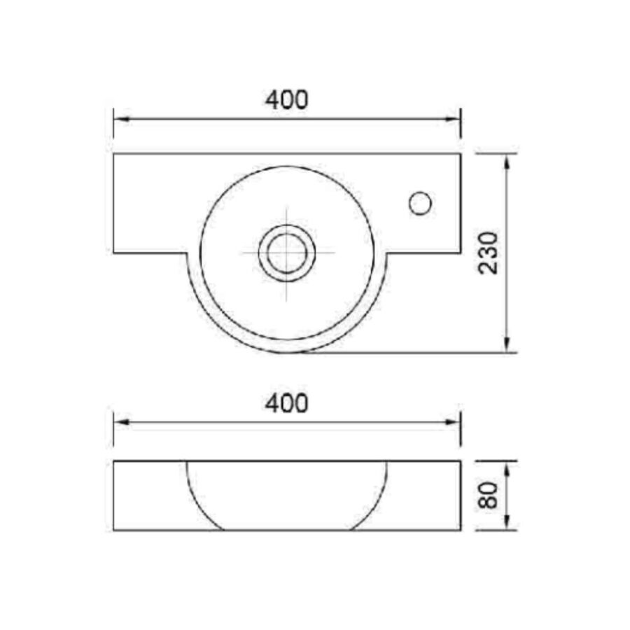 Chậu lavabo treo tường Kanly đá socola MAR6M014