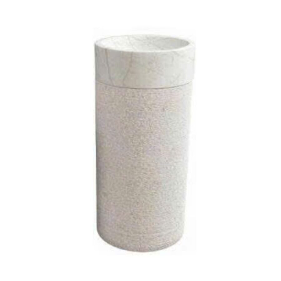 Chậu lavabo trụ đứng Kanly đá trắng sữa MAR73CV