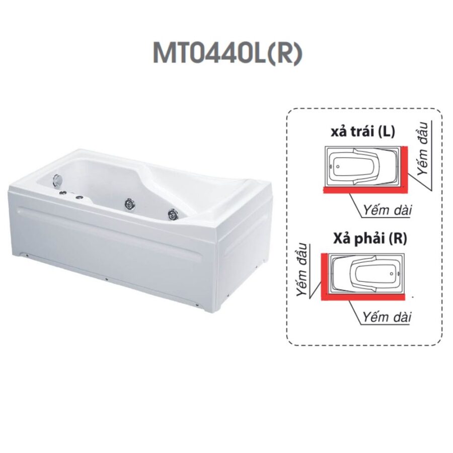 Bồn tắm chân yếm 1m4 massage Caesar MT0440L(R)