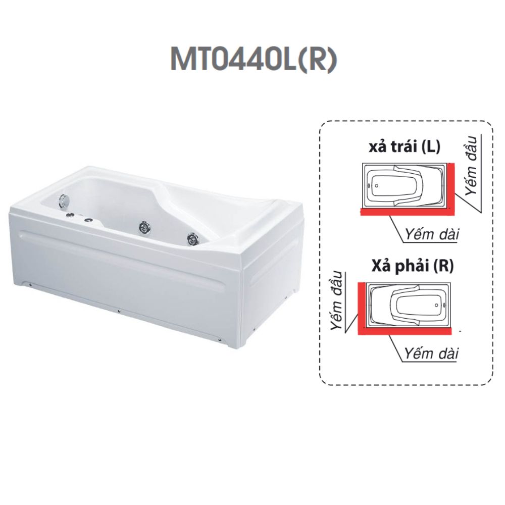 Bồn tắm chân yếm 1m4 massage Caesar MT0440L(R)
