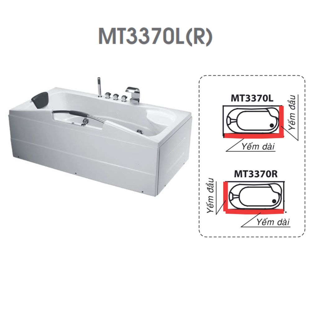 Bồn tắm chân yếm 1m7 massage Caesar MT3370L(R)