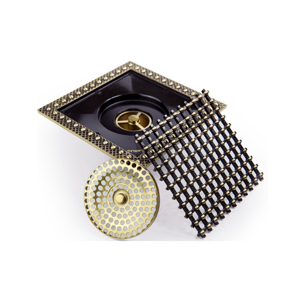 Phễu thoát sàn bằng đồng 15x15cm Kanly GCP15E