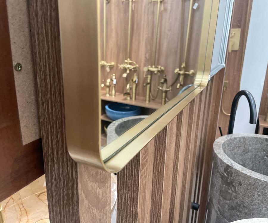 Gương soi tròn khung bằng đồng 50x70cm Kanly PK11.02