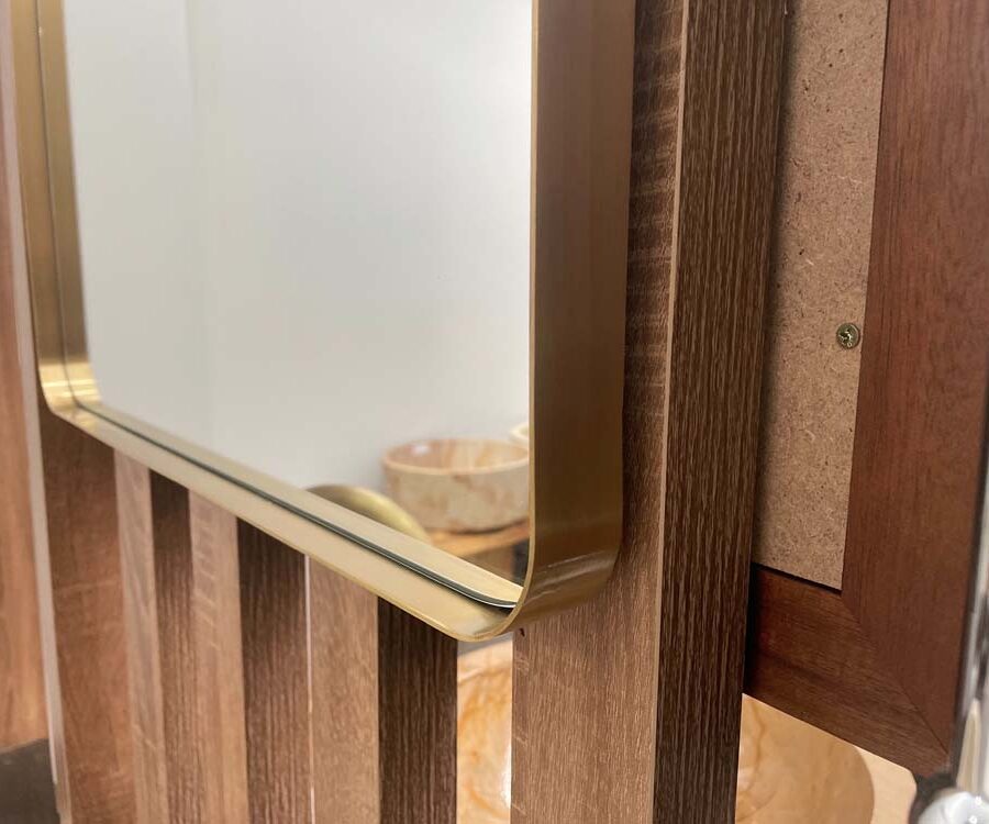 Gương soi tròn khung bằng đồng 50x70cm Kanly PK11.02