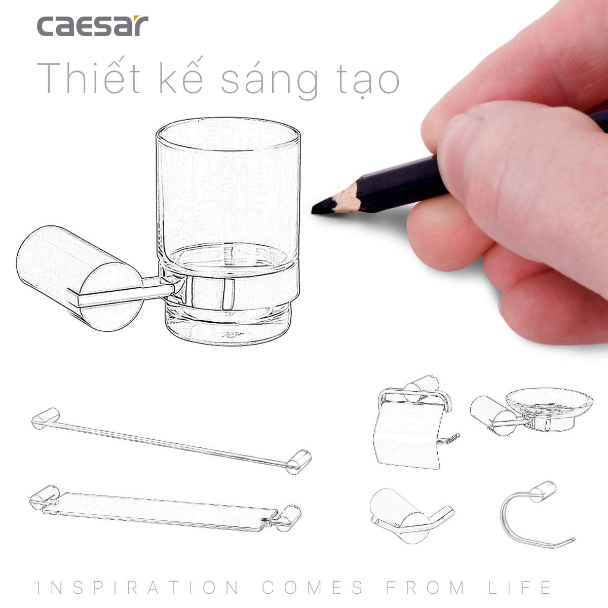 Kệ để bàn chải răng Caesar Q8303