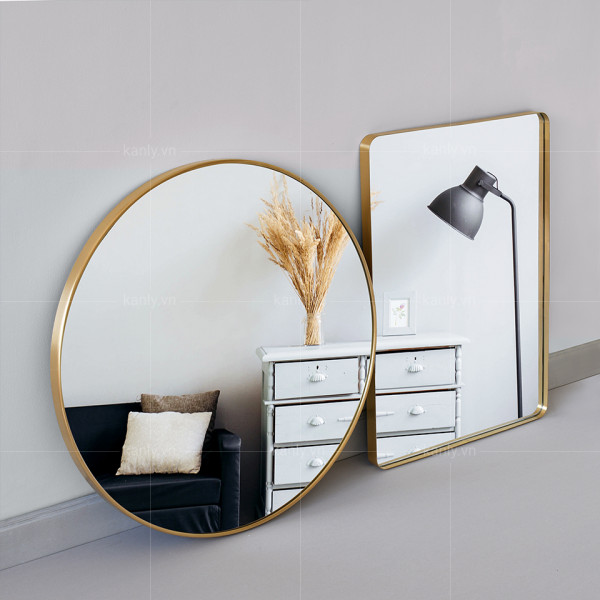 Gương soi khung bằng đồng 50x70cm Kanly PK11.01