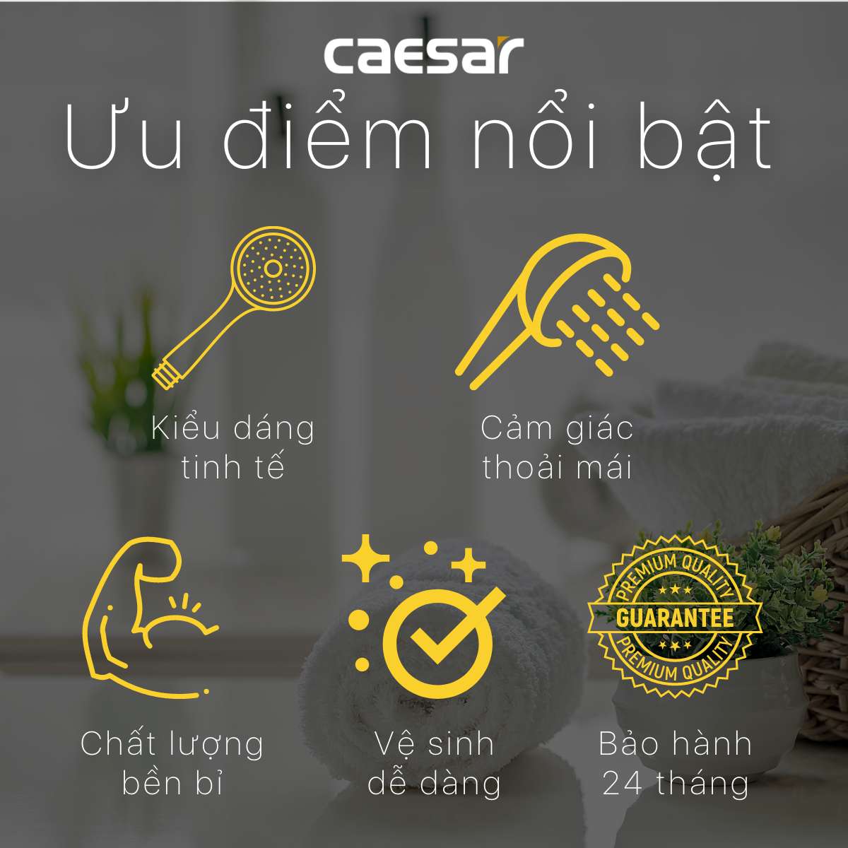 Tay sen tắm 3 chế độ Caesar SH133
