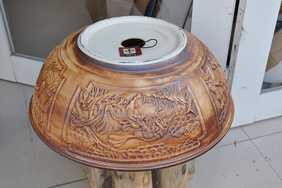 Chậu lavabo đặt bàn Kanly bằng sứ SU114