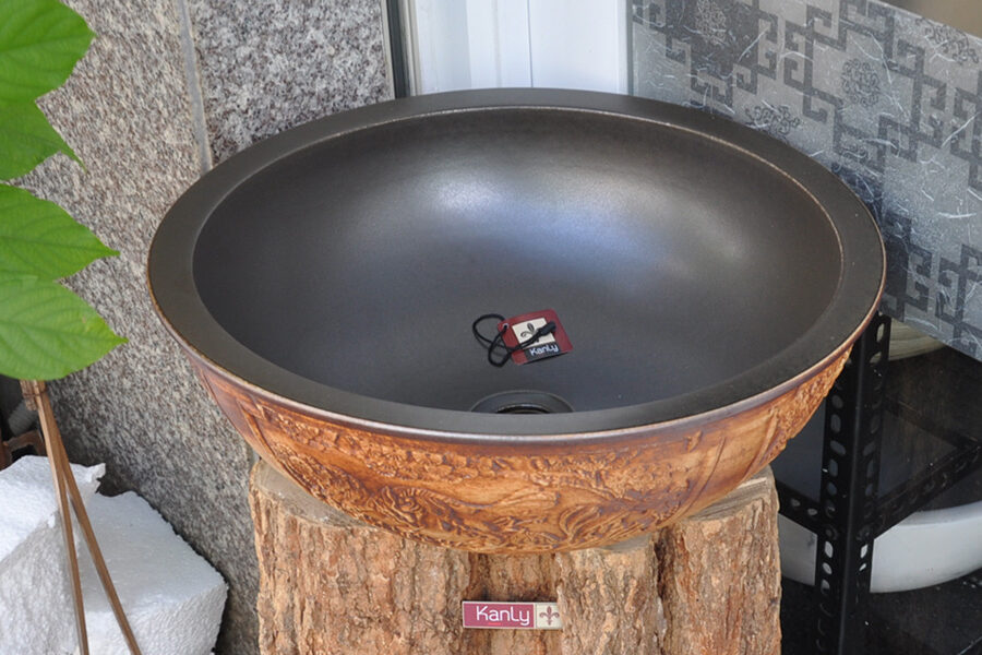 Chậu lavabo đặt bàn Kanly bằng sứ SU114