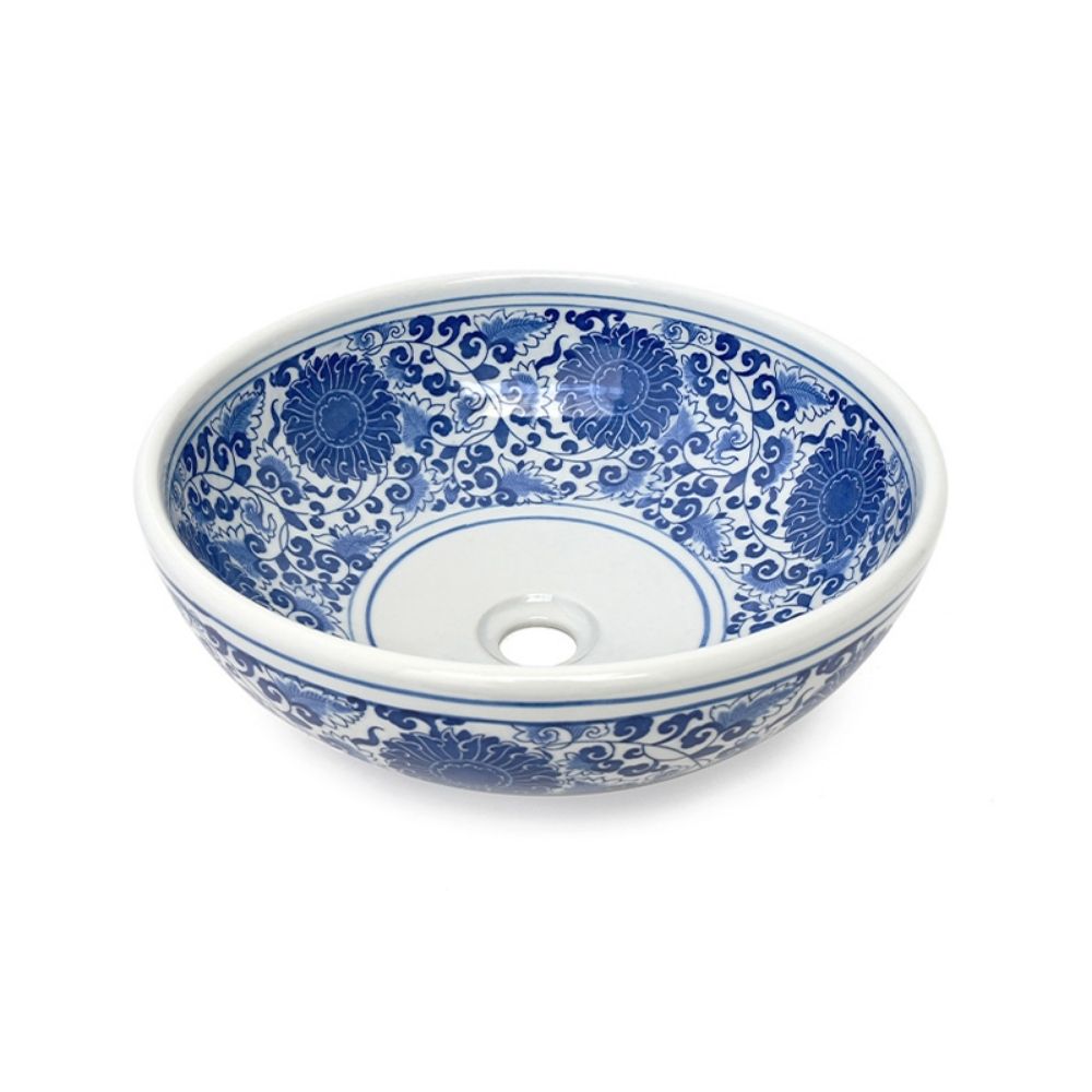 Chậu lavabo đặt bàn Kanly sứ hoa văn SU121