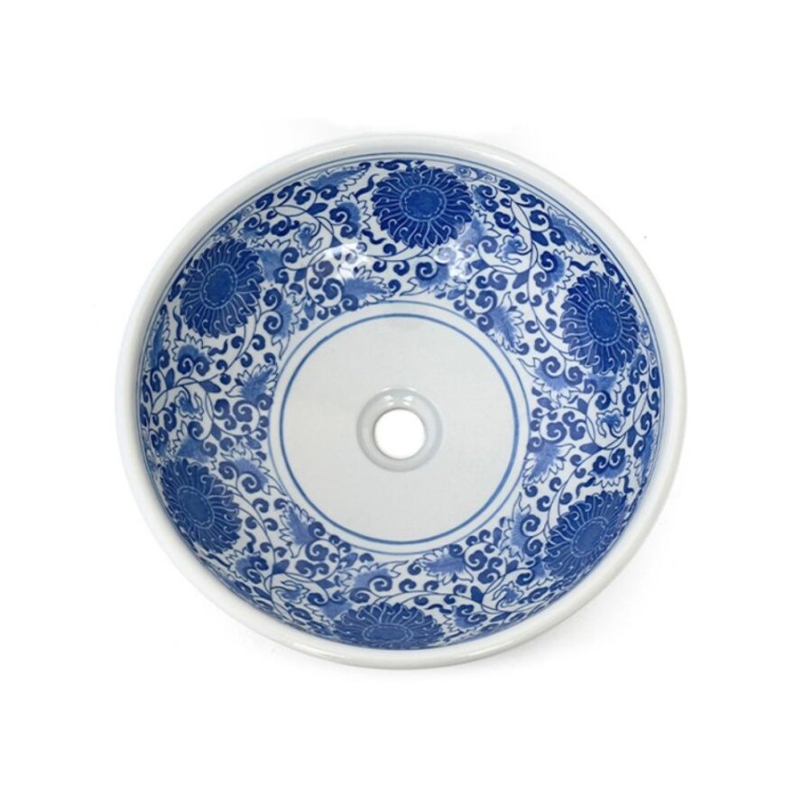 Chậu lavabo đặt bàn Kanly sứ hoa văn SU121