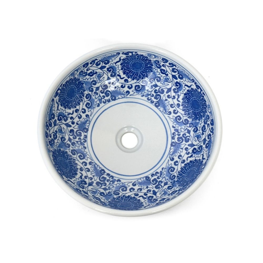 Chậu lavabo đặt bàn Kanly sứ hoa văn SU121