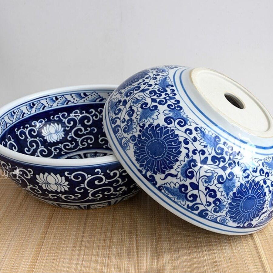 Chậu lavabo đặt bàn Kanly sứ hoa văn SU121