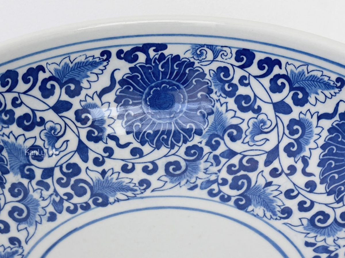 Chậu lavabo đặt bàn Kanly sứ hoa văn SU121