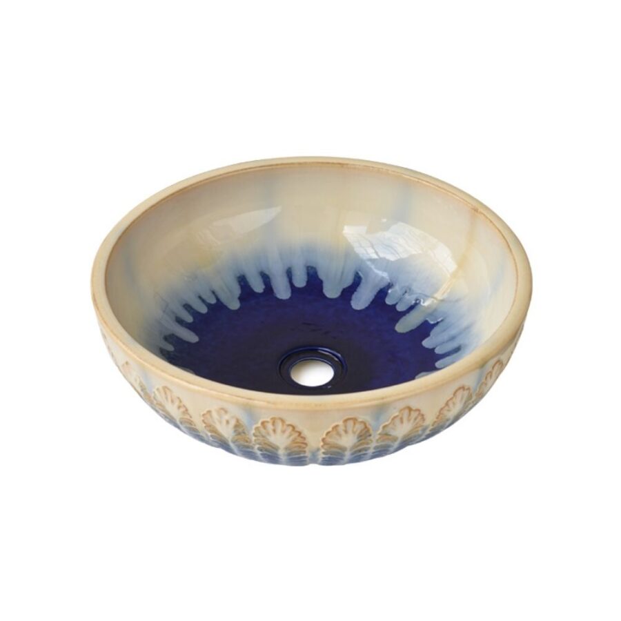 Chậu lavabo đặt bàn Kanly sứ hoa văn SU127