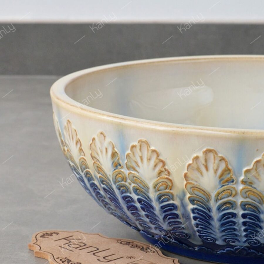 Chậu lavabo đặt bàn Kanly sứ hoa văn SU127