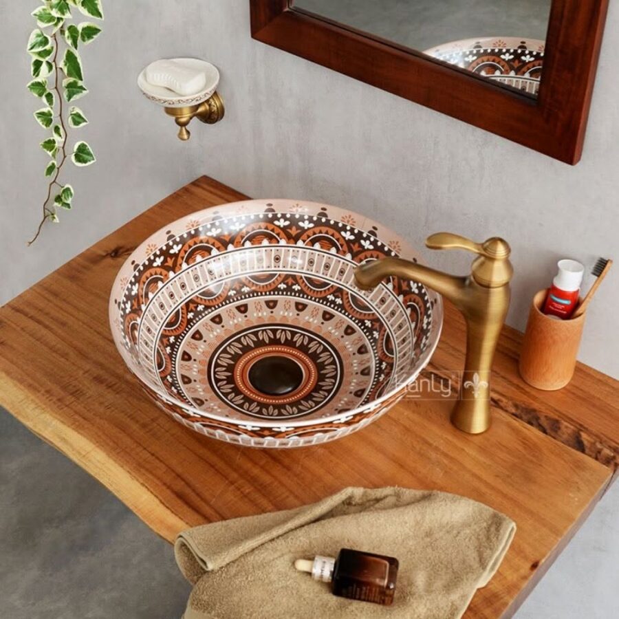 Chậu lavabo đặt bàn Kanly sứ mỹ thuật SU712