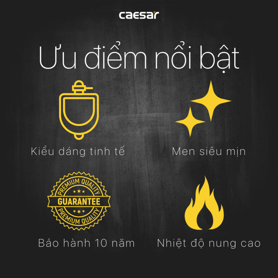 Bồn tiểu nam đặt sàn kèm van xả cảm ứng Caesar U0239+A654