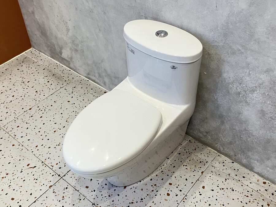 Bồn cầu 1 khối Viglacera V37S nắp êm tráp nhựa con thỏ rời (+ vòi xịt VG826)