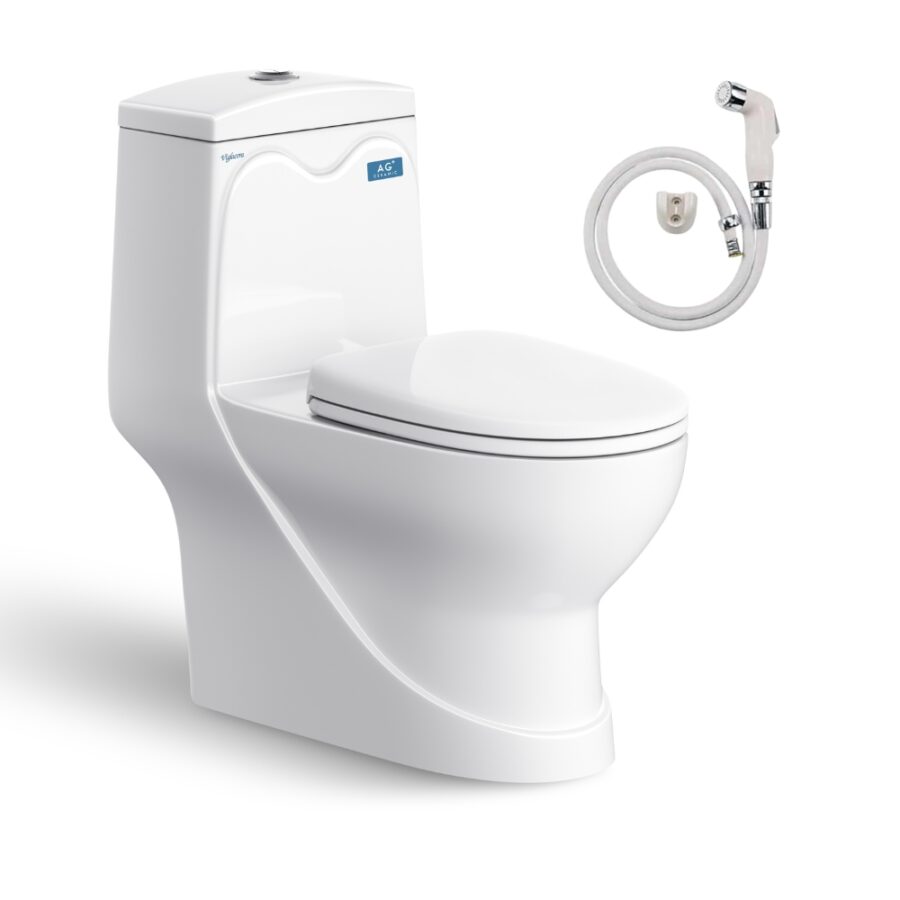 Bồn cầu 1 khối Viglacera V38M nắp êm xả xoáy (+ vòi xịt VG826)