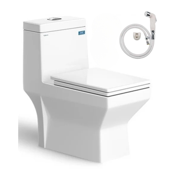 Bồn cầu 1 khối Viglacera V42 nắp êm (+ vòi xịt VG826)