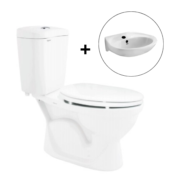 Bồn cầu 2 khối Viglacera VI28 nắp thường (+ lavabo VTL2)