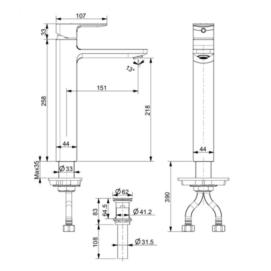 Vòi lavabo nóng lạnh American Standard WF-1302 (WF1302) Acacia Evolution