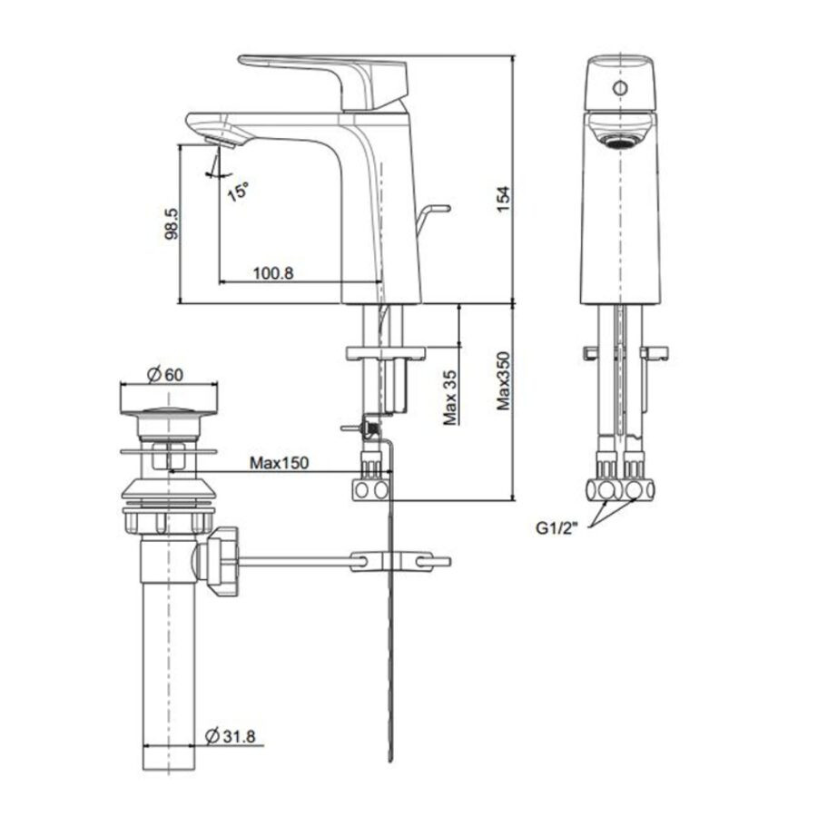 Vòi lavabo nóng lạnh American Standard WF-1701 (WF1701) Signature