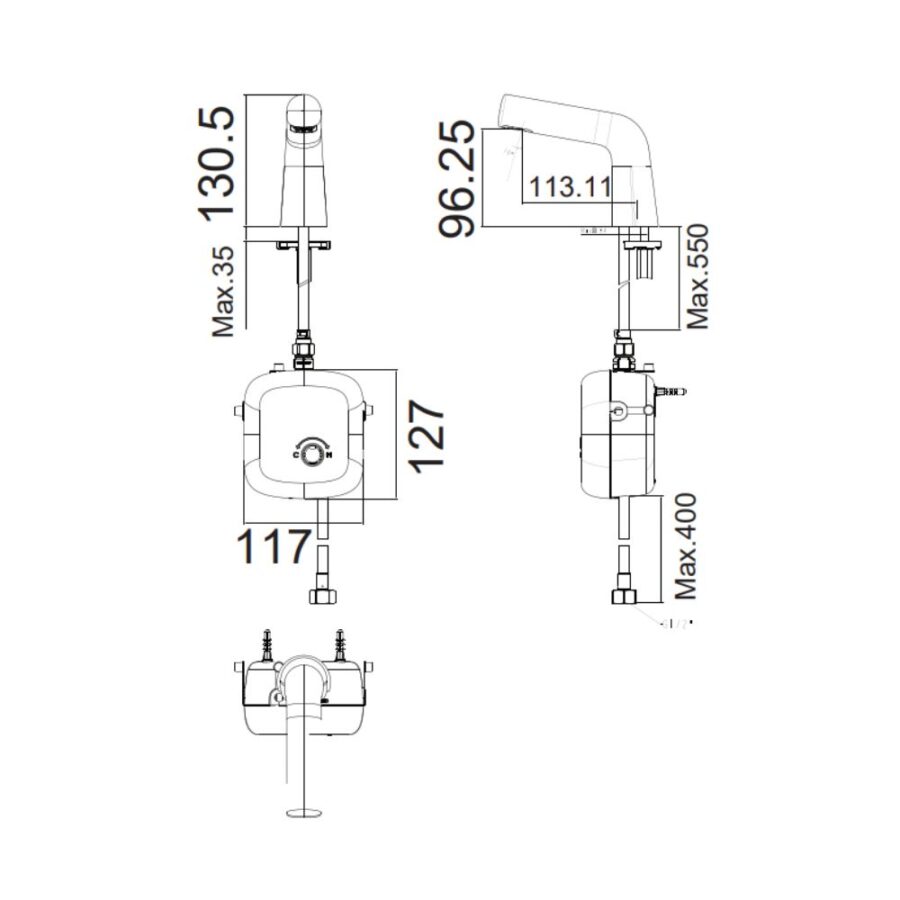 Vòi labvabo cảm ứng American Standard WF-3007 (WF3007) (1130070000) AccuFlo