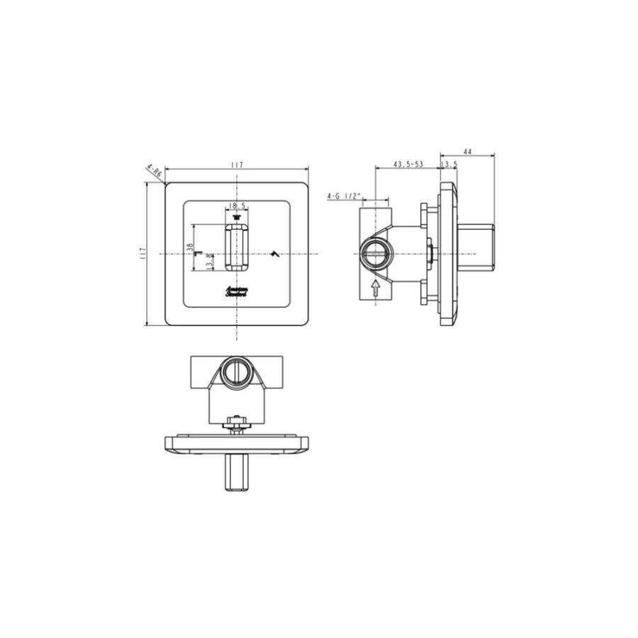 Vòi sen tắm âm tường American Standard WF-3132 (WF3132) (1131320000) Acacia Supasleek