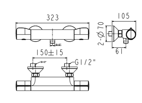 Vòi sen ổn nhiệt American Standard WF-4950 (WF4950)