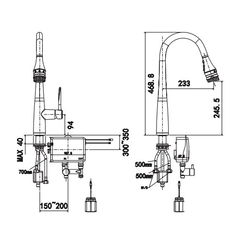 Vòi bếp cảm ứng American Standard WF-5644 (WF5644) với đầu phun