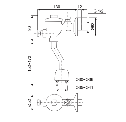 Van xả tiểu nam American Standard WF-9802 (WF9802)
