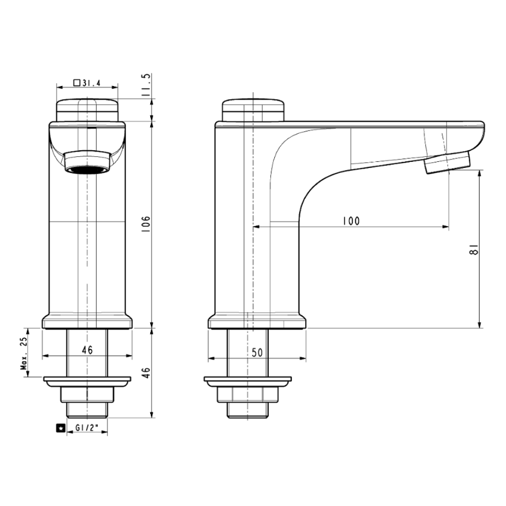 Vòi lavabo lạnh American Standard WF-T823 (WFT823) EasyFLO
