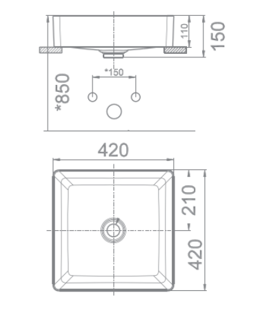 Chậu lavabo đặt bàn American Standard WP-F411 (WPF411)