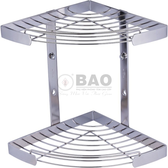 KỆ GÓC DÂY INOX HAI TẦNG BN620