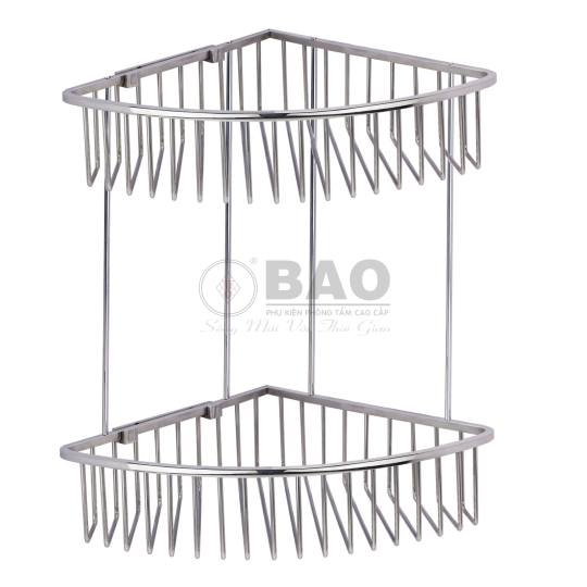 KỆ GÓC DÂY INOX HAI TẦNG BN520