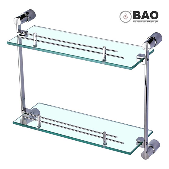 Kệ thẳng kính cường lực 2 tầng BAO BN500